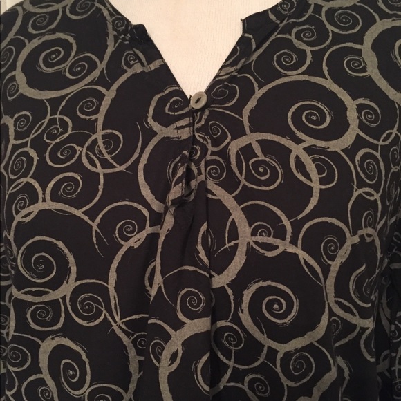 ME BY MARY ELLEN TOP TUNIC BLACK GRAY LONG SLEEVE COVERUP Size SMALL - Picture 2 of 6